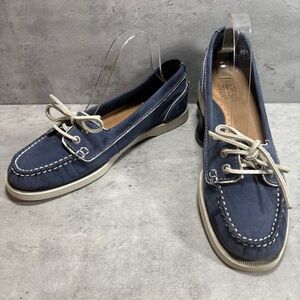 Sebago Docksides Boat Shoes Womens 8M‎ Blue Leather Dock 2 Eye Casual Deck